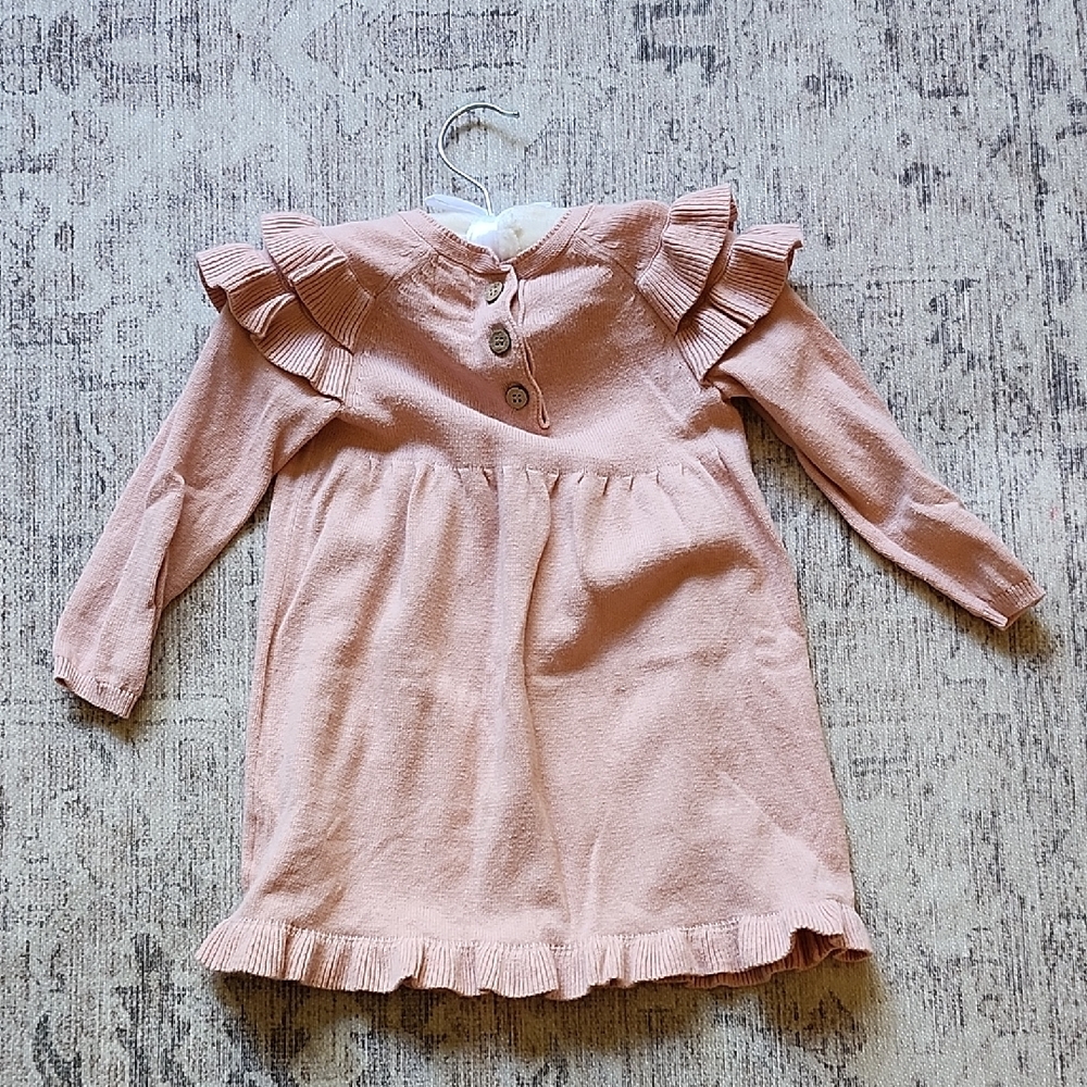 Pink Ruffled Kids Dress - Picture 2 of 3